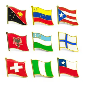 Perni personalizzati bandiera del paese stampate a sublimazione in smalto perni in metallo per vestiti zaino bandiera nazionale dei paesi