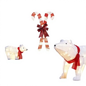 Nouvelles décorations lumineuses LED personnalisées en forme de canne à sucre de Noël - Style nordique moderne, étanches pour la décoration intérieure et extérieure - Product Image 1