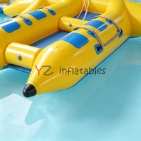 Bateau banane gonflable multicolore avec logo personnalisé, flotteur aquatique tractable pour jeux aquatiques commerciaux