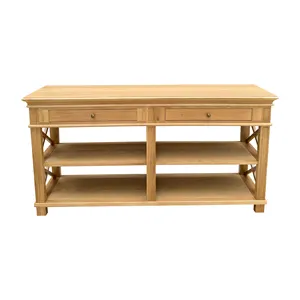 FH1030-160 French Wooden Furniture Curved Fancy Living Room Hallway Console Table 2 Drawers