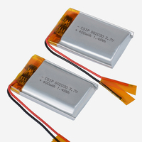 Batterie Lipo 802030 3.7V 400mAh, batterie polymère lithium-ion souple en sachet, batterie Li-ion polymère 802030 400mAh, vente en gros