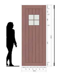 Porta d'ingresso in legno americano porta principale a battente in legno massello con porte d'ingresso di Design alla moda per finestre
