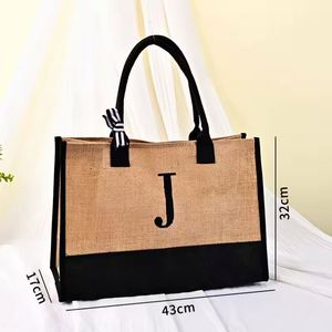 Sac fourre-tout en toile personnalisé imperméable, monogramme, cadeau pour femme, pour la plage, les courses en plein air, les voyages - Product Image 5