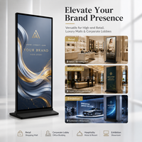 Affichage numérique sur pied 4K dernier cri, écran publicitaire plein écran de 75 pouces, totem LCD ultra-fin pour la vente au détail de luxe