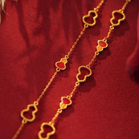 Bracelet en forme de gourde dorée pour femmes TANGPEI, pendentif en émail rouge, bijoux en métal tendance