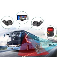Système de surveillance par caméra DVR Greenyi 10,36 pouces 4 canaux avec alarme d'angle mort BSD pour camion et bus, caméras latérales à double objectif et bras long, gauche et droite