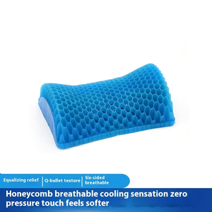 Almohada de Gel de Silicona con Diseño de Panal de Abeja para Automóvil, Espuma Viscoelástica Tejida Transpirable para Cuello y Columna Cervical - Product Image 2