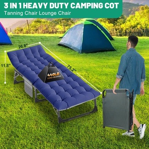 Lit pliant simple, lit de sieste de bureau, chaise inclinable portable, lit d'appoint pour hôpital, lit de camping, tissu Oxford 800D, tube métallique, robuste - Product Image 5