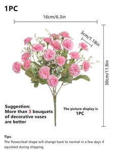 3pcs Silk Carnation Artificial <strong>Flowers</strong> Bridal Bouquet Room Decor Autumn Decoration Centerpiece <strong>Vase</strong> Filler Home Decor New Year - Product Image 6