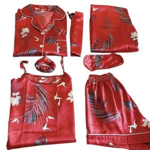 豪华睡衣女丝缎睡袍女款睡衣7件套 - Product Image 5