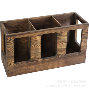 Cross-border <b>wall</b>-<b>mounted</b> floor storage wooden <b>shelf</b>, retro dark brown wood, gym workout yoga mat holder - Product Image 5