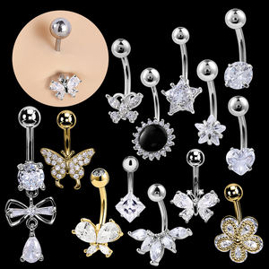 Bijou de <span class=keywords><strong>Ventre</strong></span> Acier Inoxydable <span class=keywords><strong>Piercing</strong></span> de Nombril Papillon Pendant Anneau de Nombril Bijoux Corporels - Product Image 5