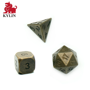 Cobre antiguo de Metal sólido dados poliédricos de cobre Metal juego de dados para calabozos y dragones dados de rol Juegos - Product Image 5