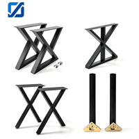 Pieds de table ronds modernes en fonte de fer, en acier noir, pour mobilier d'hôtel, DIY