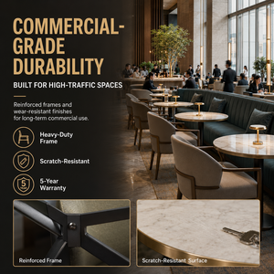 Set di Mobili JEILI per Hotel, Caffè <span class=keywords><strong>e</strong></span> Ristoranti Commerciali: <span class=keywords><strong>Tavolo</strong></span> con Base in Legno <span class=keywords><strong>e</strong></span> Struttura in Metallo <span class=keywords><strong>e</strong></span> <span class=keywords><strong>Sedie</strong></span> - Product Image 4