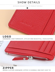 Baellerry nuovo stile portatile corto in vera <span class=keywords><strong>pelle</strong></span> porta carte in <span class=keywords><strong>pelle</strong></span> per le donne, signora cassa della carta portafoglio della moneta portafoglio all'ingrosso - Product Image 5