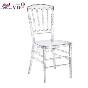 Французские хрустальные столовые призраки Свадебные чивари Наполеон Висячие белые прозрачные стулья
