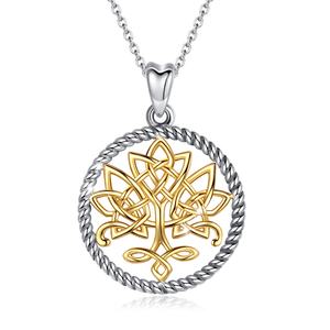 Merryshine oro de Plata de Ley 925 celta irlandés nudo familia Árbol de la vida COLLAR COLGANTE - Product Image 1