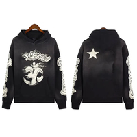 Ensembles de survêtements personnalisés avec logo, design Y2K, en molleton doublé éponge, comprenant un sweat à capuche et un pantalon de jogging, impression sérigraphique, style streetwear