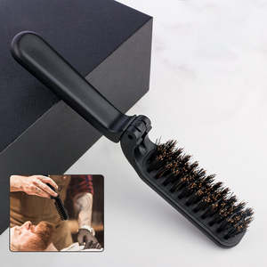 Brosse à barbe noire pliable avec manche en plastique et picots, pour barbe et <span class=keywords><strong>moustache</strong></span> - Product Image 1