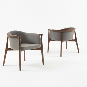 Mid Century Lounge Chair Upholstered Accent Armchair Solid Wood Frame Foam <b>Cushion</b> Polyester for Hotel Lobby Cafe Reception - Product Image 1