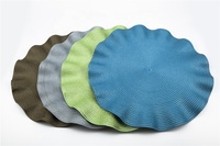 Napperon de table de salle à manger Modern Wave couleur unie ensemble tissé en polypropylène écologique pour la maison hôtel restaurant