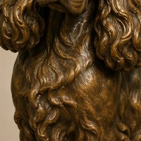 Sculpture réaliste de Cocker Spaniel en bronze, statue de chien réaliste, figurine d'animal en bronze coulé, décoration de jardin, patio, extérieur, objet de collection