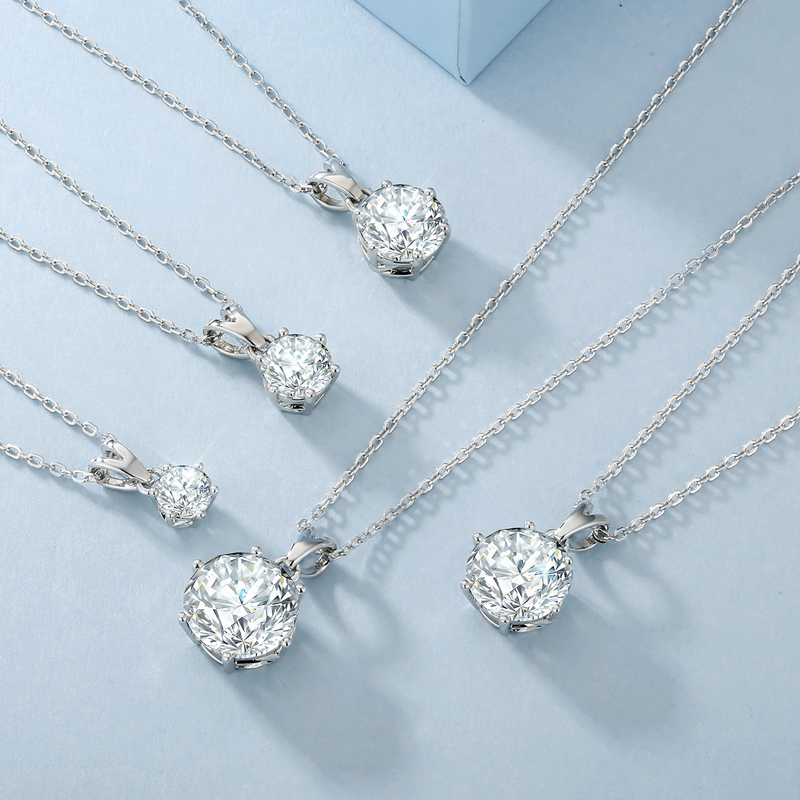 Moissanite Pendant Jewelry 925 Silver Necklace