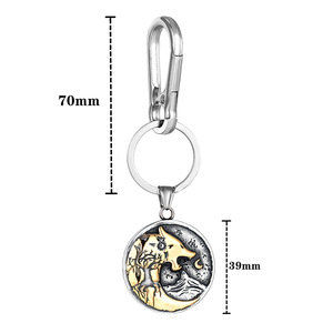 Nordic WolfTotem <b>Keychain</b> Stainless Steel Embossed Pendant Animal Shape Unisex Gift Charm - Product Image 5