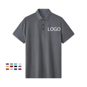 Kaus Polo golf spandex polyester, kaus seragam golf, kaus kerah polo mewah, Logo kustom, kaus polos