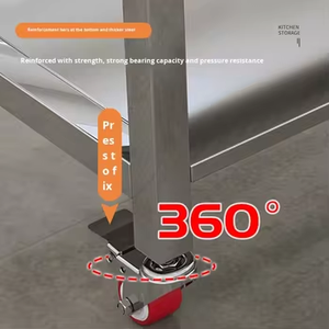 Chariot intégré de préparation et de drainage avec table de préparation en acier inoxydable 304 argenté pour les magasins de plats mijotés - Product Image 3