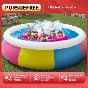 สระน้ำเป่าลมวงกลมแบบตาข่าย Pursuefree ทำจาก PVC พกพาสะดวกสำหรับเด็ก ใช้งานกลางแจ้ง เป็นมิตรกับสิ่งแวดล้อม ทนทาน - Product Image 4