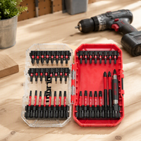 Kit complet de 41 embouts de tournevis à chocs en acier S2, zone de torsion rouge, tige hexagonale 1/4, embouts Phillips Torx, accessoires pour outils électriques