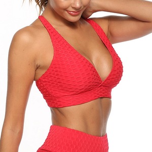 Ropa de gimnasio Mujer Sexy Deep V Workout Fitness Tank Top Sports Yoga Bra Top - Product Image 1