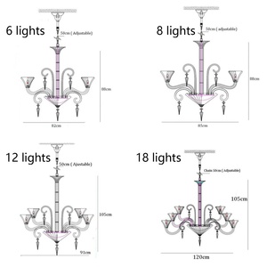 Lustre de salon moderne français Mille Luminaire en verre à hauteur réglable à LED pour le salon Hôtel-Nightes Kichron - Product Image 4