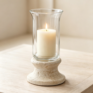 Lot de bougeoirs cylindriques en verre craquelé gris transparent, différentes tailles, pour bougies coniques, pour mariages et fêtes - Product Image 1
