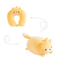 Oreiller de cou multifonctionnel en forme de U, mignon pingouin, double usage, jouet en peluche portable avec rembourrage en mousse amovible pour le camping, logo personnalisé