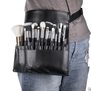 Bolsa de maquillaje de cuero de alta gama hecha a medida y soporte para brochas, bolsa de almacenamiento de herramientas de maquillaje plegable de gran capacidad, bolsa de maquillaje portátil. - Product Image 2