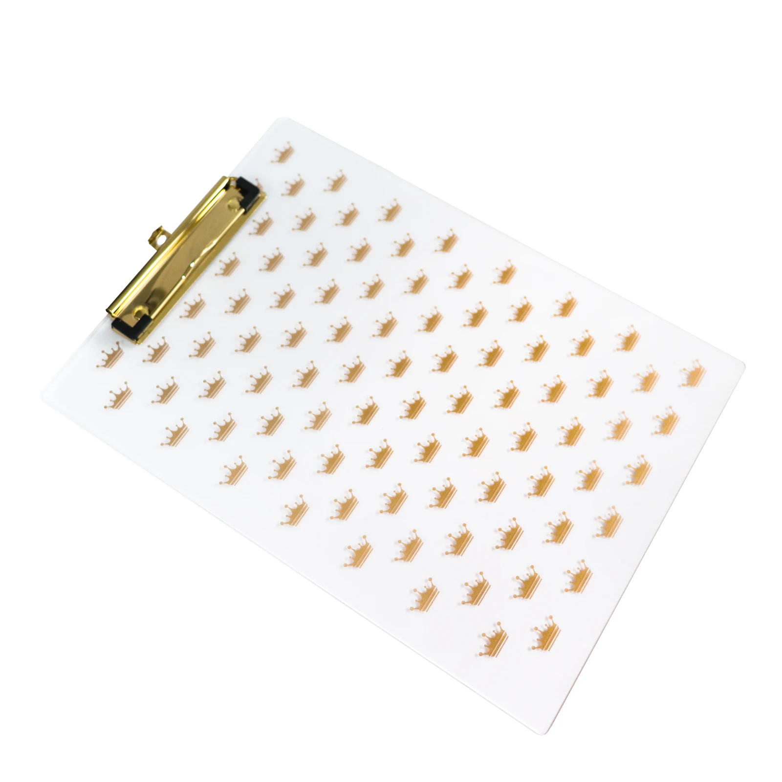 Luxury Gold Acrylic 3mm Thickness Transparent Crown Office A4 ClipBoard
