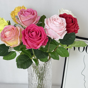 ดอกกุหลาบประดิษฐ์ Meiyu Craft Flowers ดอกกุหลาบผ้าไหมแบบเดี่ยว สไตล์ฝรั่งเศส สำหรับตกแต่งงานแต่งงาน ตกแต่งบ้าน และเป็นอุปกรณ์ประกอบฉาก - Product Image 2