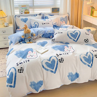 Ensemble de literie en polyester de qualité supérieure 4 pièces, taille king, housse de couette et drap blancs