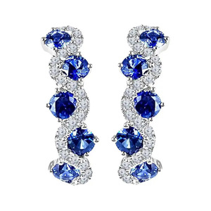 Pendientes de Cristal de Lujo para Mujer, con Cristales Azules en Engaste de Garra, Joyería Elegante para Fiesta, Pieza de Moda - Product Image 1