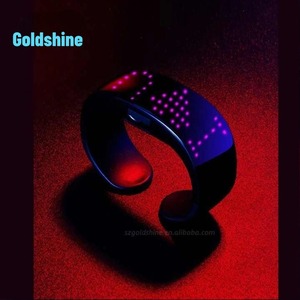Rave Party Festival Concert <span class=keywords><strong>Magic</strong></span> LED Wristband 9 Patterns Glowing Scrolling LED Display <span class=keywords><strong>Bracelet</strong></span> pour Concerts et Promotions - Product Image 1