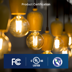 Lámpara de filamento LED global regulable 120V 4W 500 lúmenes G16.5 E26 Bombilla de vidrio Iluminación interior Compatible con varios accesorios - Product Image 4