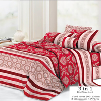 Parures de draps plats en gros à prix abordable, sur mesure, 3 pièces, en microfibre, avec 2 taies d'oreiller