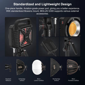ZHIYUN MOLUS G300 300W COB LED Light 2700K-6500K Luces de video Control de aplicación 500W Lámpara LED bicolor Iluminación de fotografía - Product Image 6