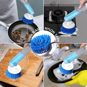 Brosse de nettoyage intelligente à injection automatique par pression avec distributeur de savon pour la vaisselle et le nettoyage de la cuisine - Product Image 2