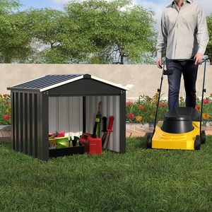 Cobertizo de almacenamiento pequeño para exteriores de utilidad metálica para patio trasero, jardín, patio, césped, casa para mascotas - Product Image 3