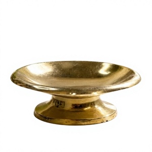 Support à Savon Rond Traditionnel en Métal Doré – Plateau de Présentation Durable pour Salle de Bain, Portable et Résistant à la Rouille - Product Image 1
