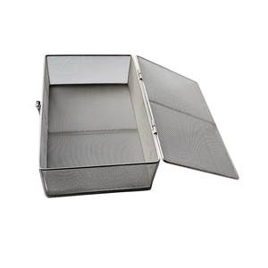 Stainless Steel 316 316L Surgical Instruments Storage <b>Basket</b> Disinfection <b>Basket</b> Storage Woven Wire Mesh <b>Basket</b> <b>with</b> <b>Lid</b> - Product Image 4